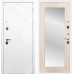 Входная дверь Лофт с зеркалом 2XL (Белый матовый / Беленый дуб)