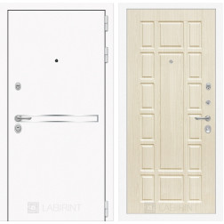 Входная дверь Line White 12 (Шагрень белая / Дуб беленый)