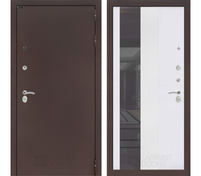 Входная дверь Классик с тонированным зеркалом 32 (Медный антик / Белый рельеф софт) Входная дверь Классик с тонированным зеркалом 32 (Медный антик / Белый рельеф софт)
