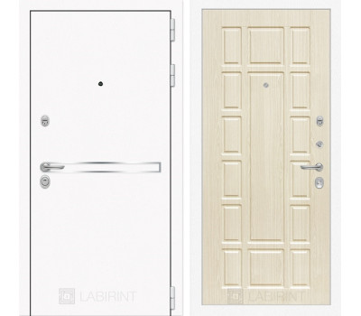 Входная дверь Line White 12 (Шагрень белая / Дуб беленый)