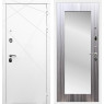 Входная дверь Лофт с зеркалом 2XL (Белый матовый / Сандал серый)