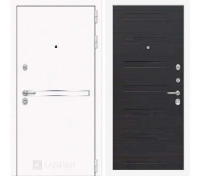 Входная дверь Line White 14 (Шагрень белая / ЭкоВенге)