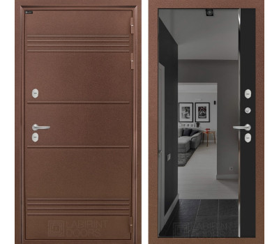 Уличная входная дверь Термо Лайт с тонированным зеркалом Панорама (Антик медный / Черный кварц) Уличная входная дверь Термо Лайт с тонированным зеркалом Панорама (Антик медный / Черный кварц)