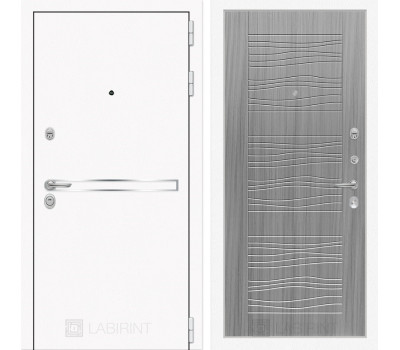 Входная дверь Line White 6 (Шагрень белая / Сандал серый)