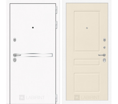 Входная дверь Line White 3 (Шагрень белая / Крем софт) Входная дверь Line White 3 (Шагрень белая / Крем софт)