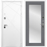 Входная дверь Лофт с зеркалом 2XL (Белый матовый / Графит софт)