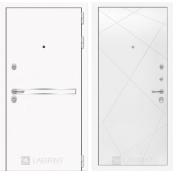 Входная дверь Line White 24 (Шагрень белая / Белый софт)