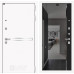 Входная дверь Line White с тонированным зеркалом Панорама (Шагрень белая / Черный кварц)