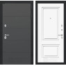 Входная дверь Арт 26 (Графит софт / Эмаль белая RAL 9003)