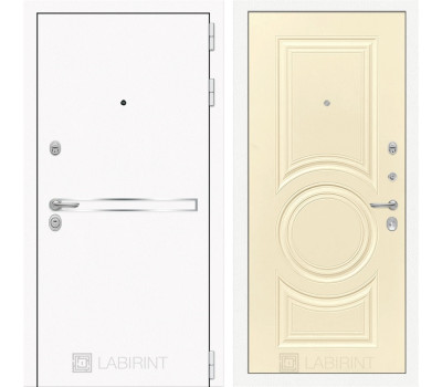 Входная дверь Line White 23 (Шагрень белая / Шампань софт)