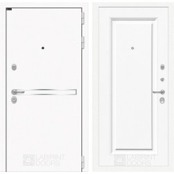 Входная дверь Line White 27 (Шагрень белая / Эмаль белая RAL 9003)