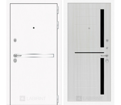 Входная дверь Line White 2 (Шагрень белая / Сандал белый)
