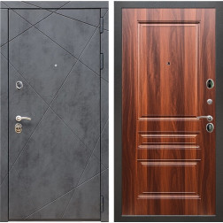 Входная дверь Лофт ФЛ-243 (Бетон тёмный / Итальянский орех)