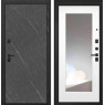 Входная дверь Профит Black зеркало ФЛЗ-120М (Гранит Лава / Белая матовая)