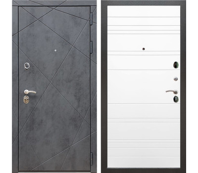Входная дверь Лофт ФЛ-14 (Бетон тёмный / Белый ясень)