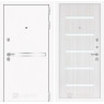 Входная дверь Line White 1 (Шагрень белая / Сандал белый)
