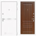 Входная дверь Line White 3 (Шагрень белая / Орех бренди)