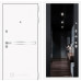 Входная дверь Line White с тонированным зеркалом Максимум (Шагрень белая / Черный кварц)