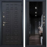 Входная дверь Гладиатор 3к с зеркалом №117 (Венге / Чёрный кварц)