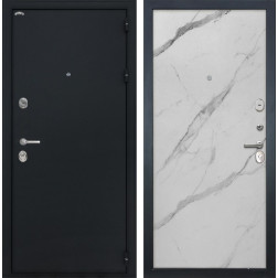 Входная дверь Греция (Чёрный шелк / Мрамор арктик)