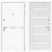 Входная дверь Line White 1 (Шагрень белая / Сандал белый)