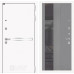 Входная дверь Line White с тонированным зеркалом 32  (Шагрень белая / Серый рельеф софт)