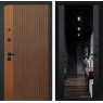 Входная дверь Storm с тонированным зеркалом Максимум (Дуб кантри темный / Черный кварц)