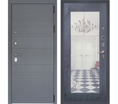 Входная дверь Лира 3К с зеркалом Модерн (Графит софт / Бетон темный) Входная дверь Лира 3К с зеркалом Модерн (Графит софт / Бетон темный)