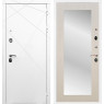 Входная дверь Лофт с зеркалом 2XL (Белый матовый / Лиственница беж)