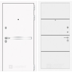 Входная дверь Line White 25 (Шагрень белая / Белый софт)