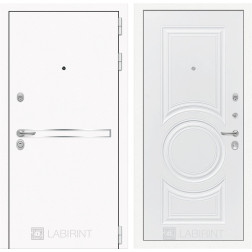 Входная дверь Line White 23 (Шагрень белая / Белый софт)