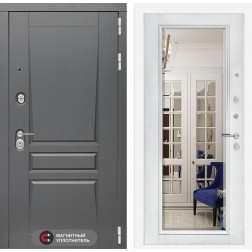Входная дверь Платинум с зеркалом Фацет (Альберо Грей / Белый софт) Входная дверь Платинум с зеркалом Фацет (Альберо Грей / Белый софт)