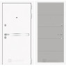Входная дверь Line White 13 (Шагрень белая / Грей софт)