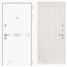 Входная дверь Line White 3 (Шагрень белая / Сандал белый)