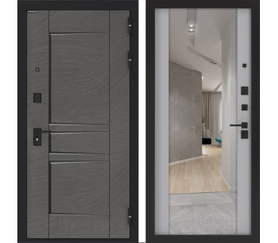 Входная дверь BN-04 с зеркалом ФЛЗ-1 - Лайт грей софт