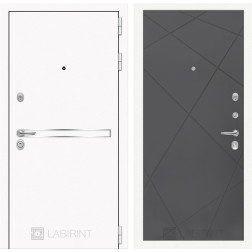 Входная дверь Line White 24 (Шагрень белая / Графит софт)