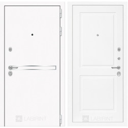 Входная дверь Line White 11 (Шагрень белая / Белый софт)