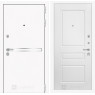 Входная дверь Line White 3 (Шагрень белая / Белый софт)