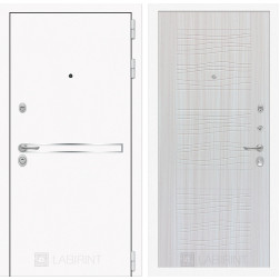 Входная дверь Line White 6 (Шагрень белая / Сандал белый)