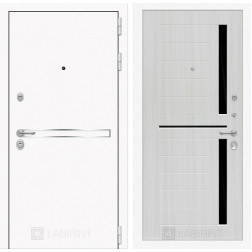 Входная дверь Line White 2 (Шагрень белая / Сандал белый)