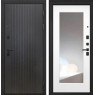 Входная дверь Профит Black зеркало ФЛЗ-120М (Лофт черный / Белая матовая)