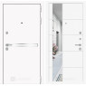 Входная дверь Line White 19 зеркало (Шагрень белая / Белый софт)