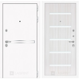 Входная дверь Line White 1 (Шагрень белая / Сандал белый)