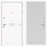 Входная дверь Line White 6 (Шагрень белая / Белое дерево)
